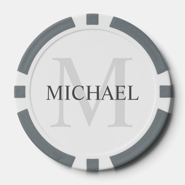 Classic Personalized Monogram and Name Poker Chips (Front)