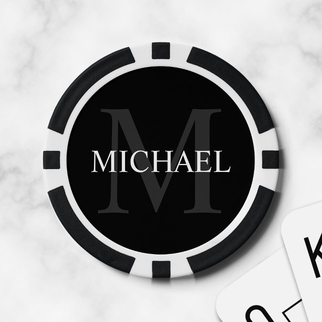 Classic Personalized Monogram and Name Poker Chips (Creator Uploaded)