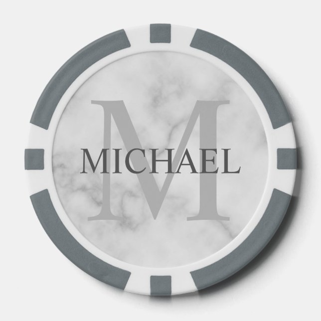 Classic Personalized Monogram and Name Poker Chips (Front)