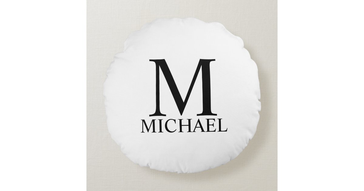 Pillo Names Classic Personalized Monogram and Name Round Pillo Pillow | Zazzle
