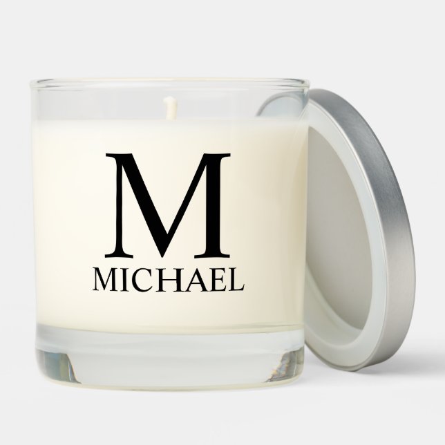 Classic Personalized Monogram and Name Scented Candle (Lid)