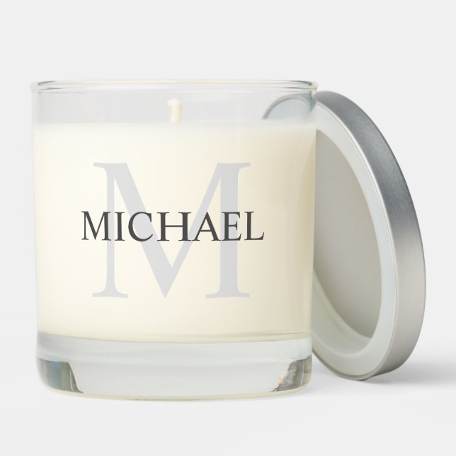 Classic Personalized Monogram and Name Scented Candle (Lid)