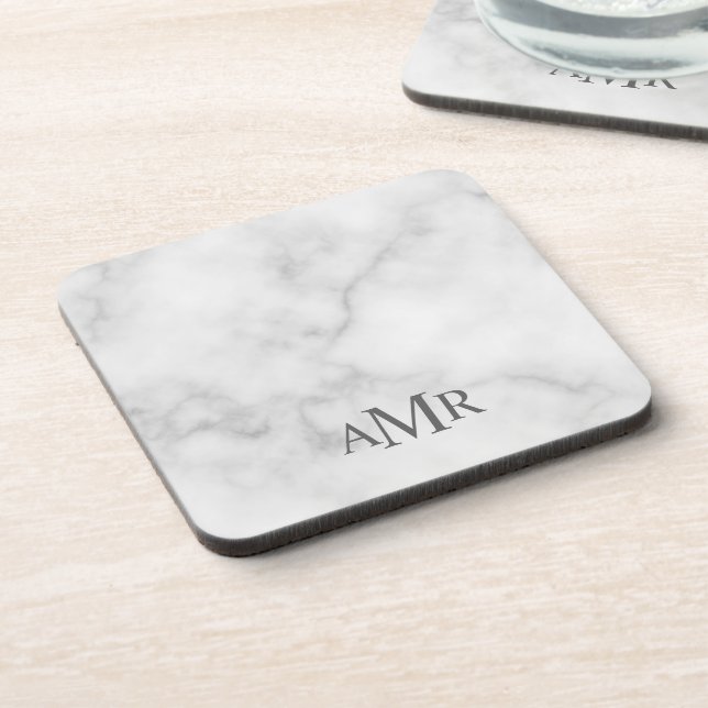 Classic Personalized Monogram Beverage Coaster (Left Side)
