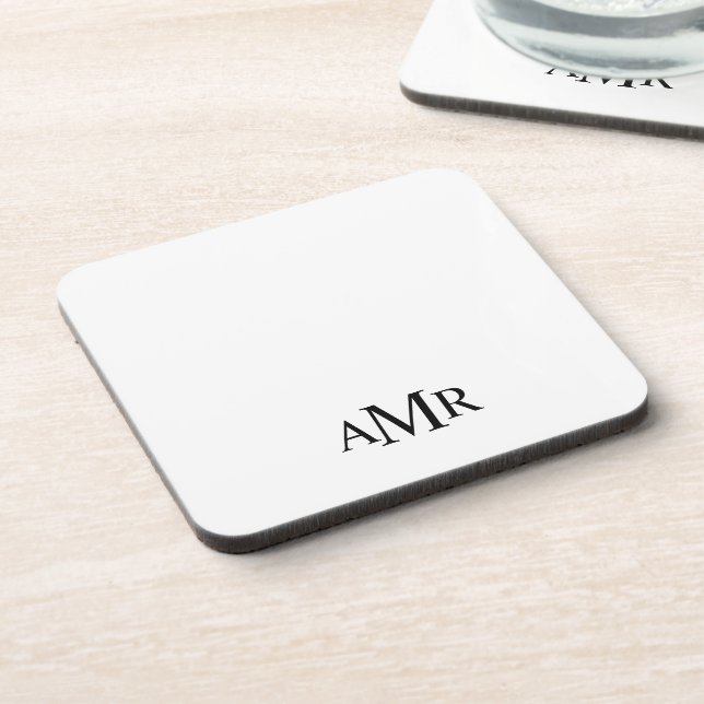 Classic Personalized Monogram Beverage Coaster (Left Side)