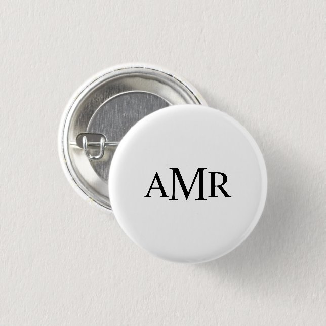 Classic Personalized Monogram Button (Front & Back)