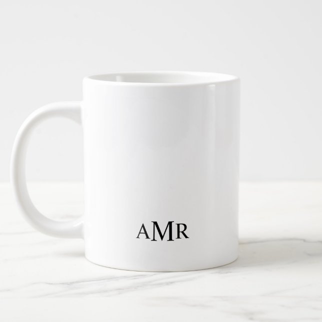 Classic Personalized Monogram Giant Coffee Mug (Left)