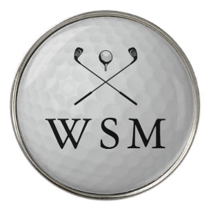 Classic Personalized Monogram Golf Clubs Ball Marker