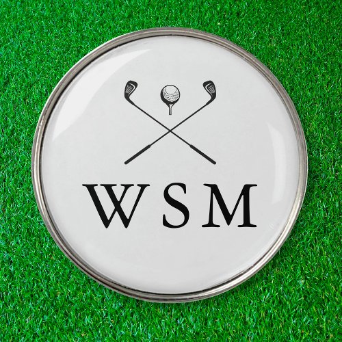 Classic Personalized Monogram Golf Clubs Golf Ball Marker