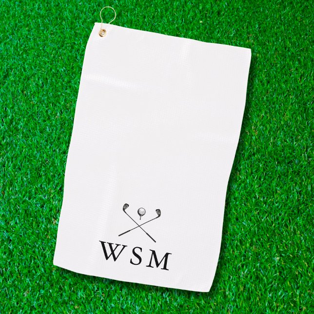 Classic Personalized Monogram Golf Clubs Towel (Creator Uploaded)