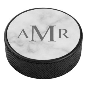 Classic Personalized Monogram Hockey Puck
