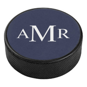 Classic Personalized Monogram Hockey Puck