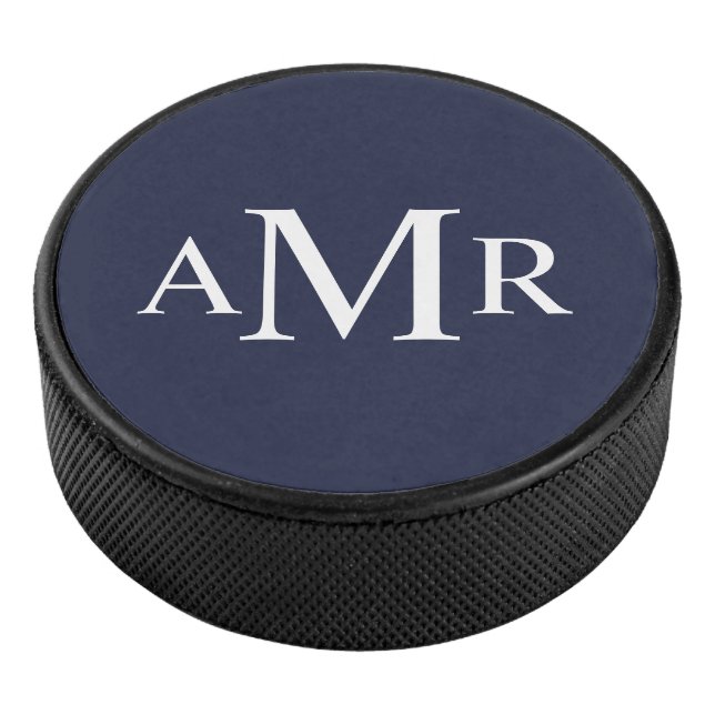 Classic Personalized Monogram Hockey Puck (3/4)