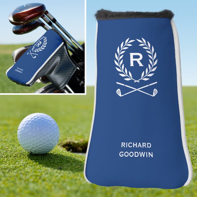 Classic Personalized Monogram Name Blue Putter Golf Head Cover (Creator Uploaded)