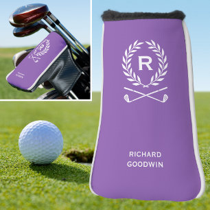 Classic Personalized Monogram Name Purple Putter Golf Head Cover