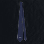 Classic Personalized Monogram Neck Tie<br><div class="desc">Classic design features personalized 3 letter initial monogram in white classic serif font style on navy blue background.

Perfect as holiday gift,  father's day gift for dad and gift for any special occasions.</div>