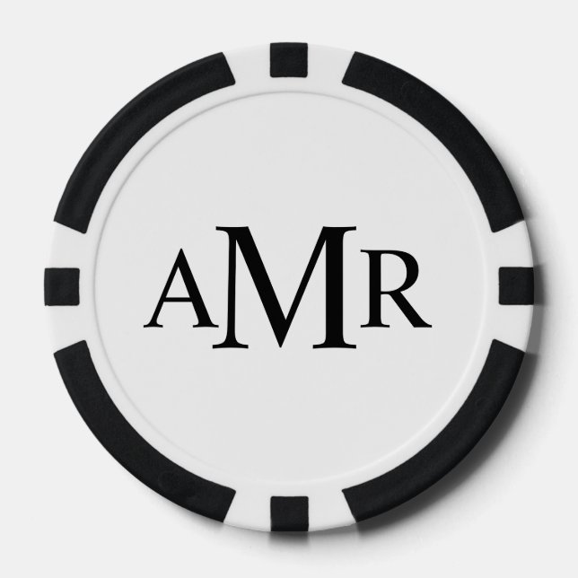 Classic Personalized Monogram Poker Chips (Front)