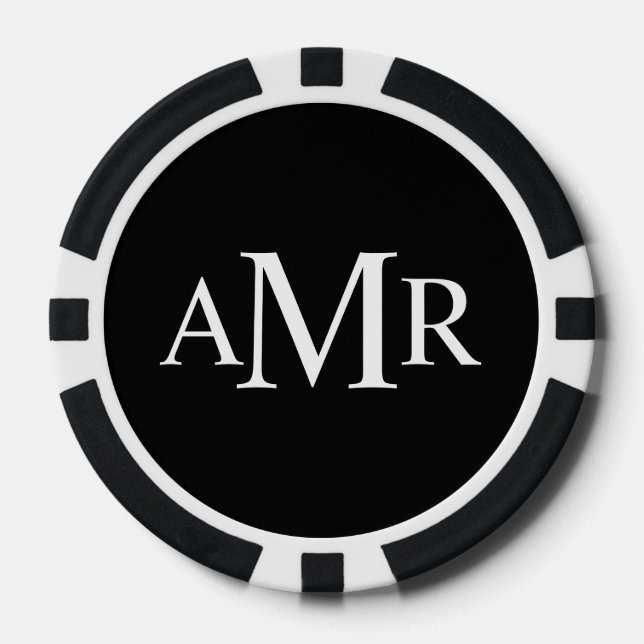 Classic Personalized Monogram Poker Chips (Front)