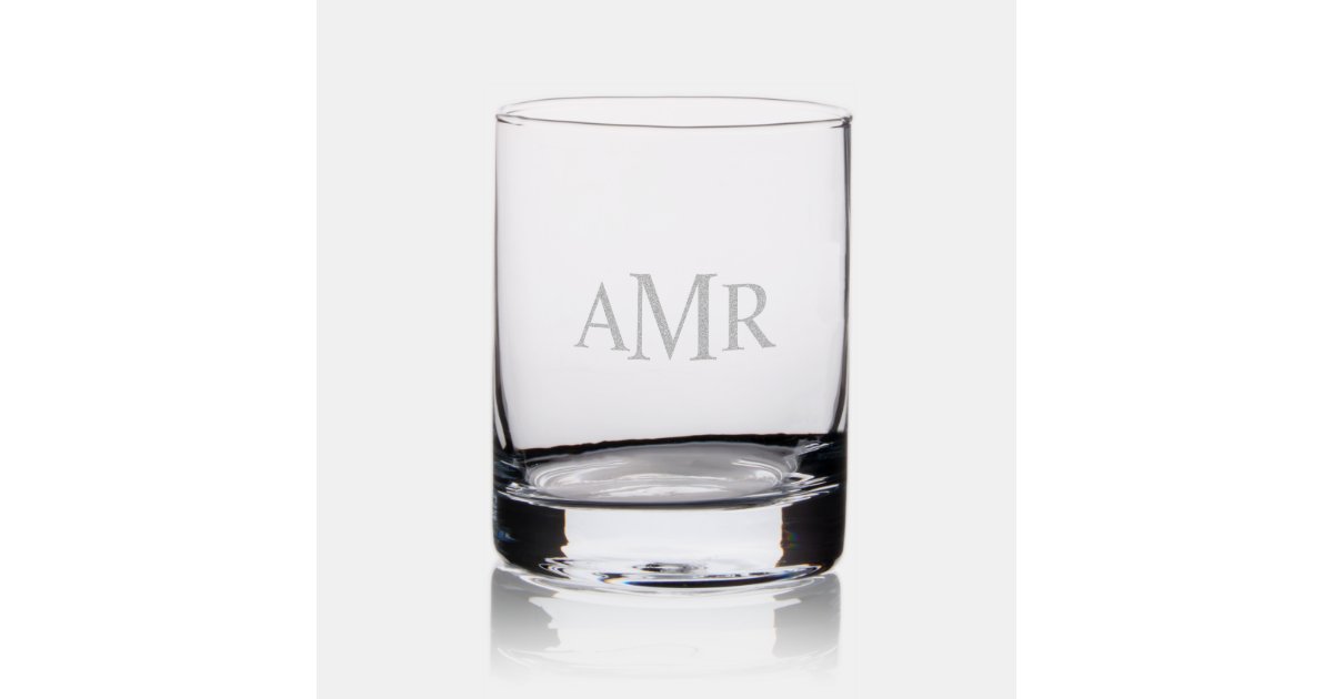 Classic Personalized Monogram Rocks Glass | Zazzle