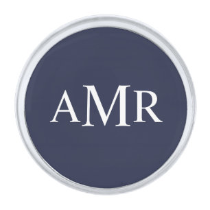 Classic Personalized Monogram Silver Finish Lapel Pin
