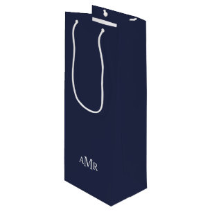 Classic Personalized Monogram Wine Gift Bag