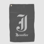[ Thumbnail: Classic Personalized Name and Initial Golf Towel ]