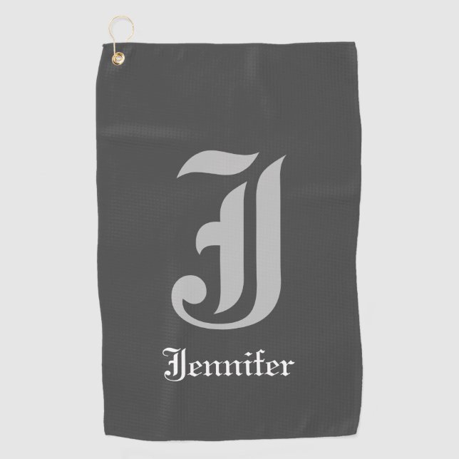 Classic Personalized Name and Initial Golf Towel (Front)