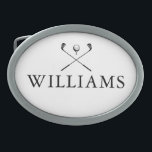 Classic Personalized Name Golf Clubs Belt Buckle<br><div class="desc">Personalize the name in classic typography to create a unique golf gift and keepsake for any golfer. Designed by Thisisnotme©</div>