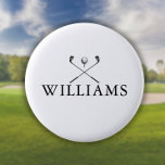 Classic Personalized Name Golf Clubs Button<br><div class="desc">Personalize the name in classic typography to create a unique golf gift and keepsake for any golfer. Designed by Thisisnotme©</div>