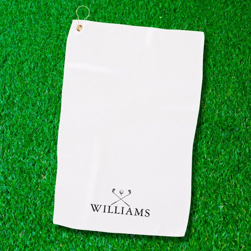 Classic Personalized Name Golf Clubs Golf Towel