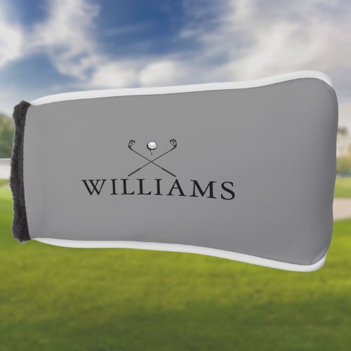 Classic Personalized Name Golf Clubs Gray Golf Head Cover