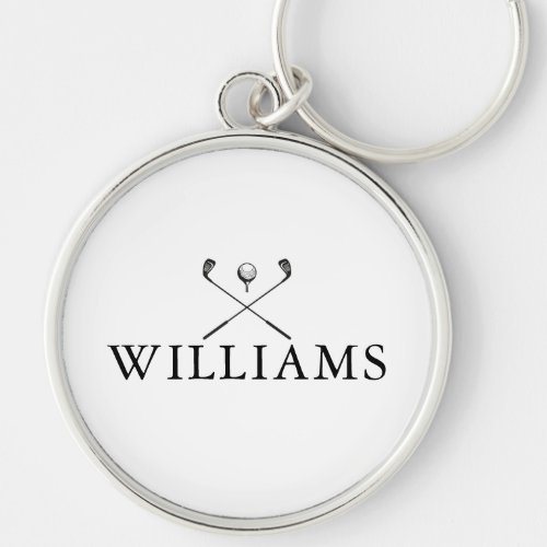 Classic Personalized Name Golf Clubs Keychain