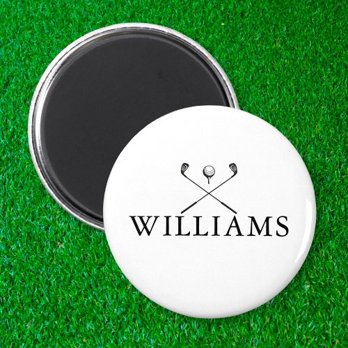 Classic Personalized Name Golf Clubs Magnet
