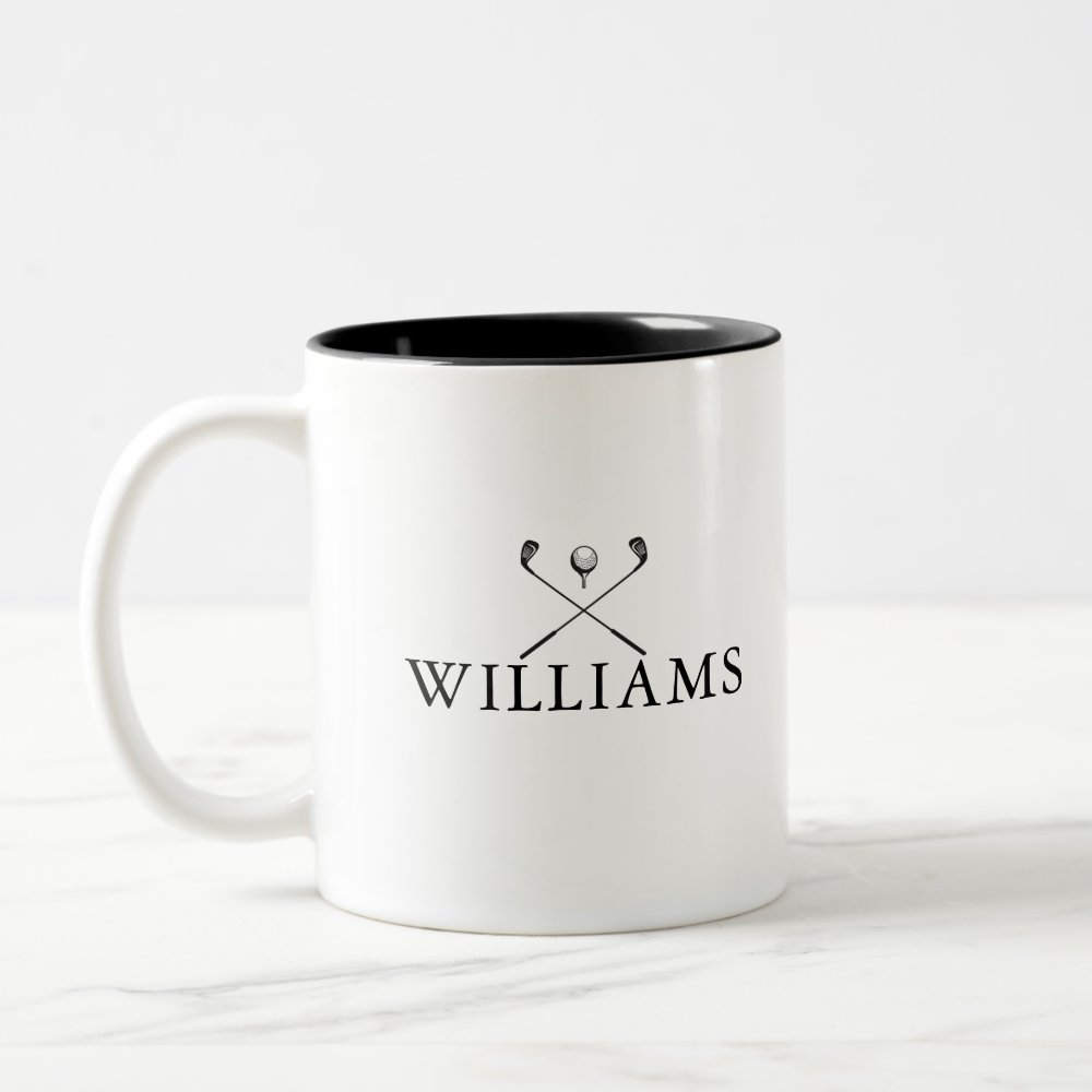 Disover Classic Personalized Name Golf Clubs Two-Tone Coffee Mug