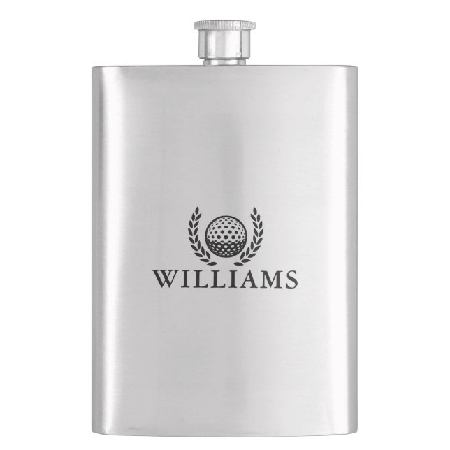 Classic Personalized Name Monogram Flask (Front)