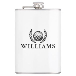 Classic Personalized Name Monogram Golf Ball Flask