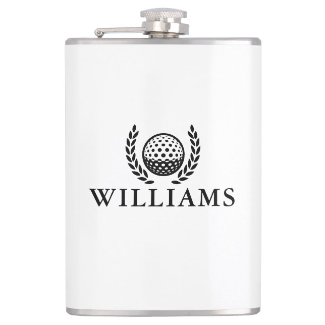 Classic Personalized Name Monogram Golf Ball Flask (Front)