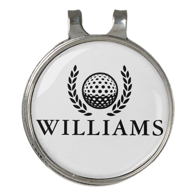 Classic Personalized Name Monogram Golf Hat Clip (Front)