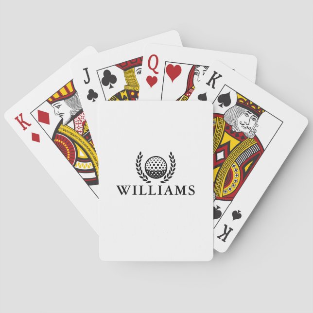 Classic Personalized Name Monogram Poker Cards (Back)