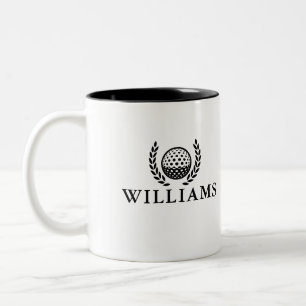 Classic Personalized Name Monogram Two-Tone Coffee Mug