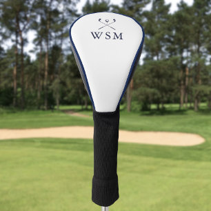 Classic Personalized Navy Blue Monogram Golf Clubs Head Cover