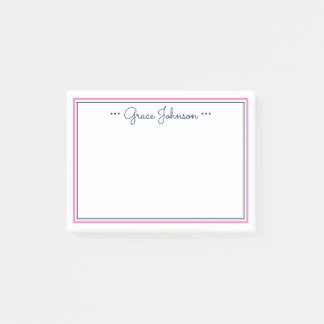 Classic Personalized Notes | Navy & Pink