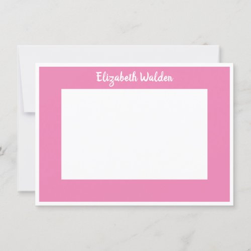 Classic Personalized Pink Border and White Type In Invitation