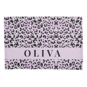 Classic Personalized Pink Leopard Print Pillow Case