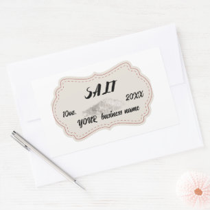 Classic personalized round meat label salt