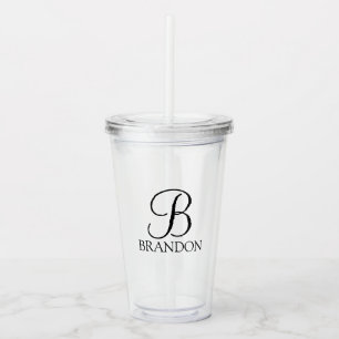 Classic Personalized Script Monogram and Name Acrylic Tumbler