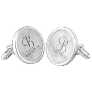 Classic Personalized Script Monogram and Name Cuff Cufflinks