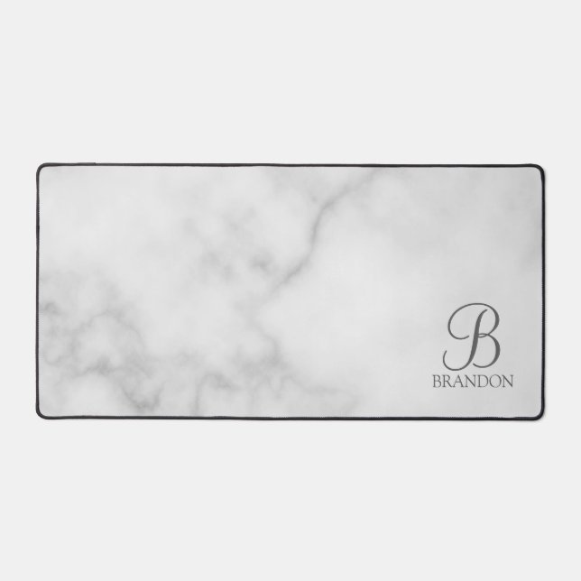 Classic Personalized Script Monogram and Name Desk Mat (Front)
