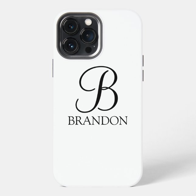 Classic Personalized Script Monogram and Name Iphone Case (Back)
