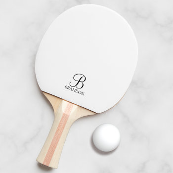 Classic Personalized Script Monogram And Name Ping Pong Paddle by manadesignco at Zazzle