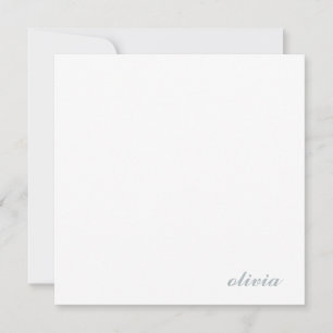 Classic Personalized Script Name Minimalist Gray Note Card